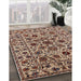 Mid-Century Modern Red Brown Oriental Rug in Family Room, urb2349