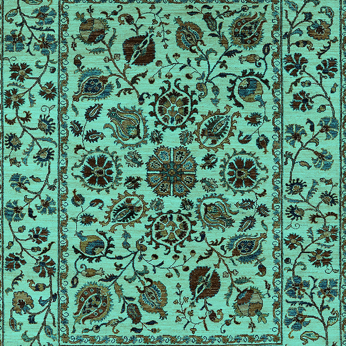 Machine Washable Oriental Turquoise Industrial Area Rugs, wshurb2349turq