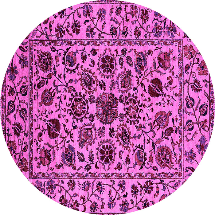 Round Oriental Pink Industrial Rug, urb2349pnk