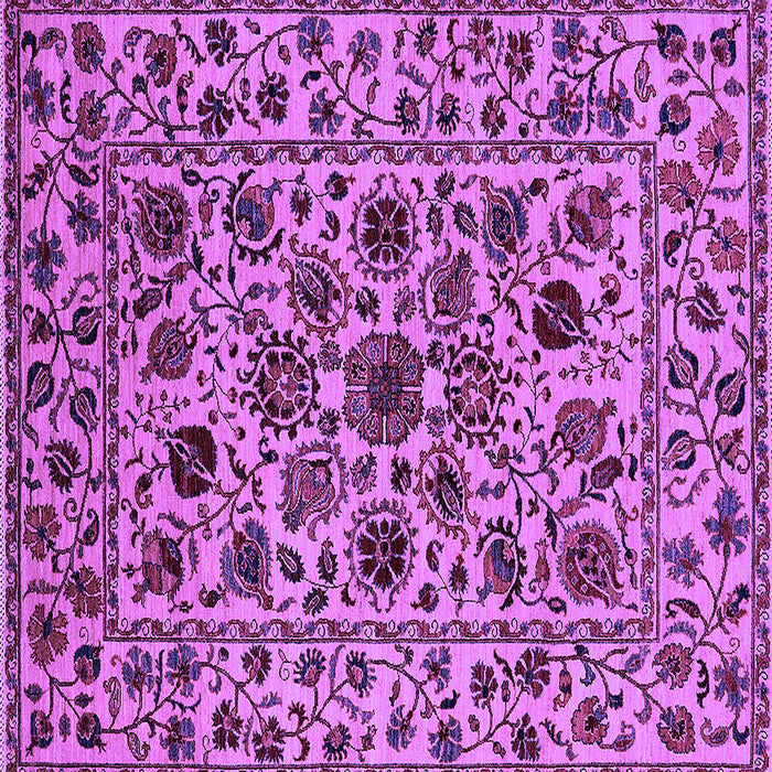 Square Machine Washable Oriental Purple Industrial Area Rugs, wshurb2349pur