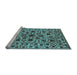 Sideview of Machine Washable Oriental Light Blue Industrial Rug, wshurb2349lblu