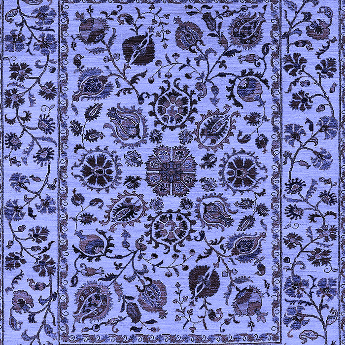 Machine Washable Oriental Blue Industrial Rug, wshurb2349blu
