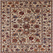 Square Mid-Century Modern Red Brown Oriental Rug, urb2349