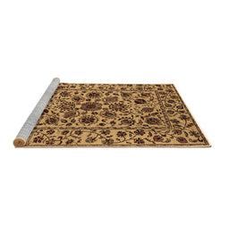 Sideview of Machine Washable Oriental Brown Industrial Rug, wshurb2349brn