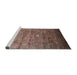 Sideview of Machine Washable Industrial Modern Sepia Brown Rug, wshurb2350