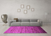 Machine Washable Oriental Pink Industrial Rug, wshurb2350pnk