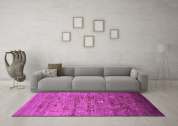 Machine Washable Oriental Pink Industrial Rug in a Living Room, wshurb2350pnk