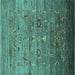 Square Oriental Turquoise Industrial Rug, urb2350turq