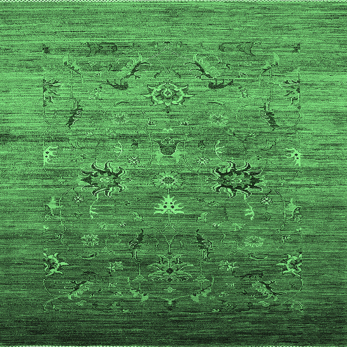 Square Oriental Emerald Green Industrial Rug, urb2350emgrn