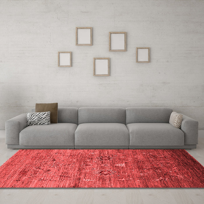 Industrial Red Washable Rugs