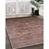 Mid-Century Modern Reddish Brown Oriental Rug, urb2350