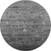 Round Oriental Gray Industrial Rug, urb2350gry