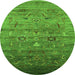 Round Oriental Green Industrial Rug, urb2350grn