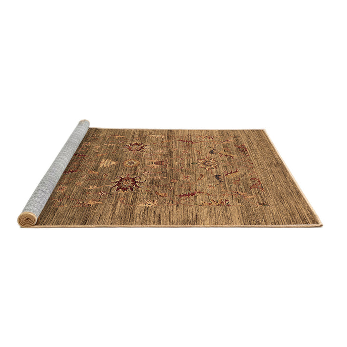 Sideview of Machine Washable Oriental Brown Industrial Rug, wshurb2350brn