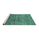 Sideview of Machine Washable Oriental Turquoise Industrial Area Rugs, wshurb2350turq