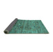 Sideview of Oriental Turquoise Industrial Rug, urb2350turq