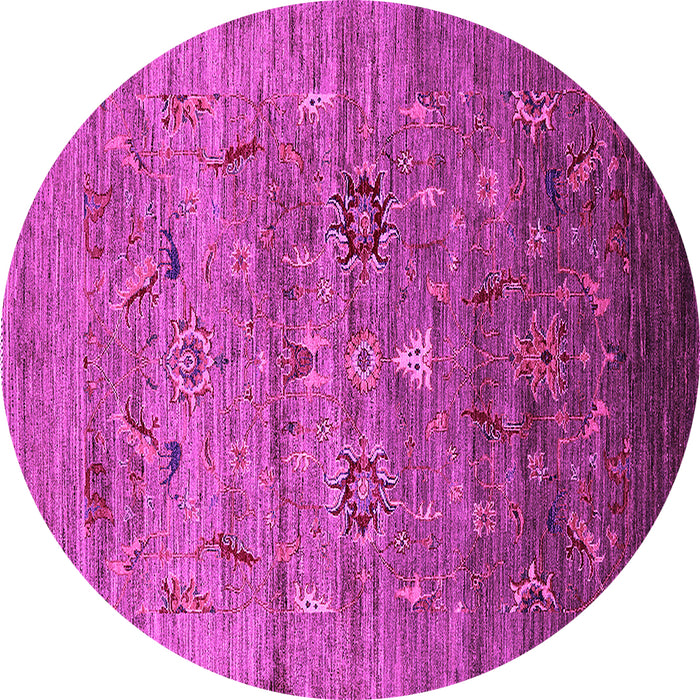 Round Machine Washable Oriental Pink Industrial Rug, wshurb2350pnk