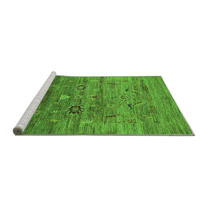 Sideview of Machine Washable Oriental Green Industrial Area Rugs, wshurb2350grn