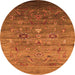 Round Oriental Orange Industrial Rug, urb2350org