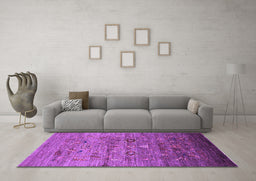 Machine Washable Oriental Purple Industrial Area Rugs in a Living Room, wshurb2350pur