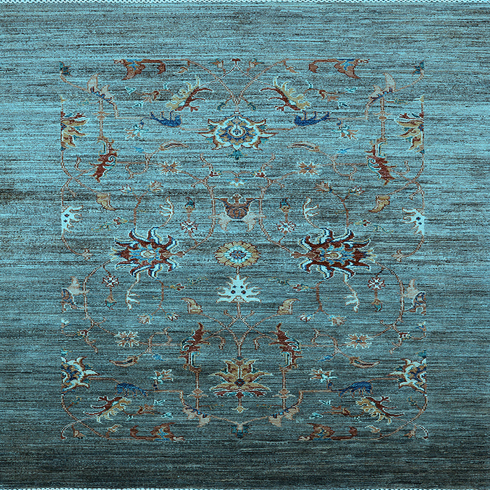 Square Oriental Light Blue Industrial Rug, urb2350lblu