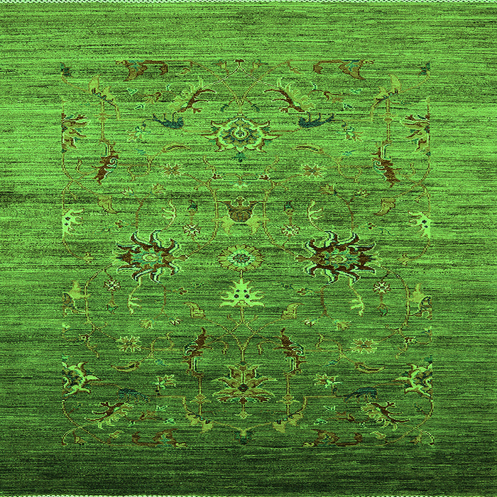 Square Oriental Green Industrial Rug, urb2350grn
