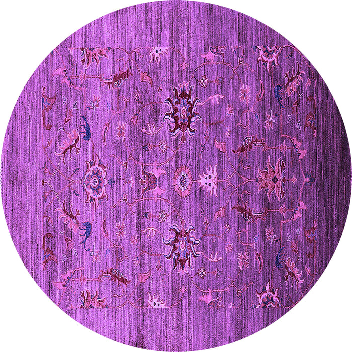 Round Machine Washable Oriental Purple Industrial Area Rugs, wshurb2350pur