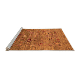 Sideview of Machine Washable Oriental Orange Industrial Area Rugs, wshurb2350org