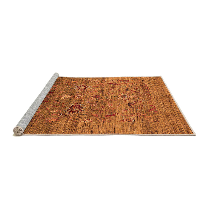 Sideview of Machine Washable Oriental Orange Industrial Area Rugs, wshurb2350org