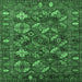 Square Oriental Emerald Green Industrial Rug, urb2351emgrn