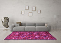 Machine Washable Oriental Pink Industrial Rug, wshurb2351pnk