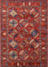 Machine Washable Industrial Modern Tomato Red Rug, wshurb2351