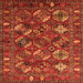 Square Machine Washable Oriental Orange Industrial Area Rugs, wshurb2351org