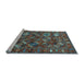 Sideview of Machine Washable Oriental Light Blue Industrial Rug, wshurb2351lblu