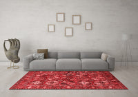 Machine Washable Oriental Red Industrial Rug, wshurb2351red