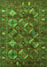 Machine Washable Oriental Green Industrial Area Rugs, wshurb2351grn