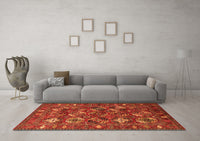 Machine Washable Oriental Orange Industrial Rug, wshurb2351org