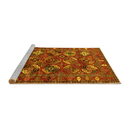 Sideview of Machine Washable Oriental Yellow Industrial Rug, wshurb2351yw