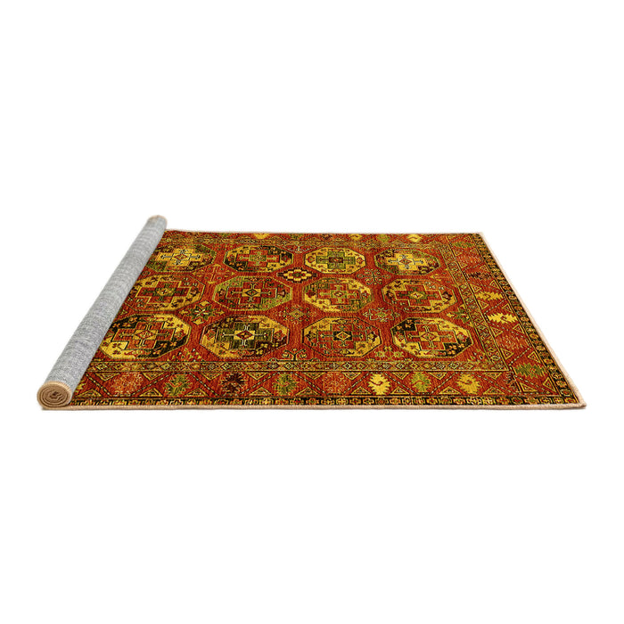 Sideview of Machine Washable Oriental Yellow Industrial Rug, wshurb2351yw