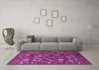 Machine Washable Oriental Purple Industrial Rug, wshurb2351pur