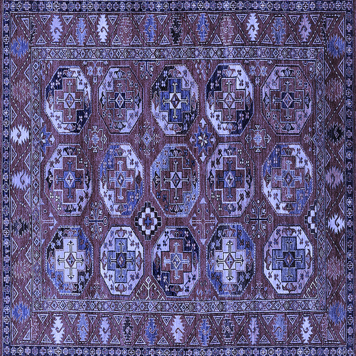 Square Machine Washable Oriental Blue Industrial Rug, wshurb2351blu