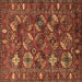 Square Oriental Brown Industrial Rug, urb2351brn