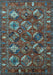 Machine Washable Oriental Light Blue Industrial Rug, wshurb2351lblu