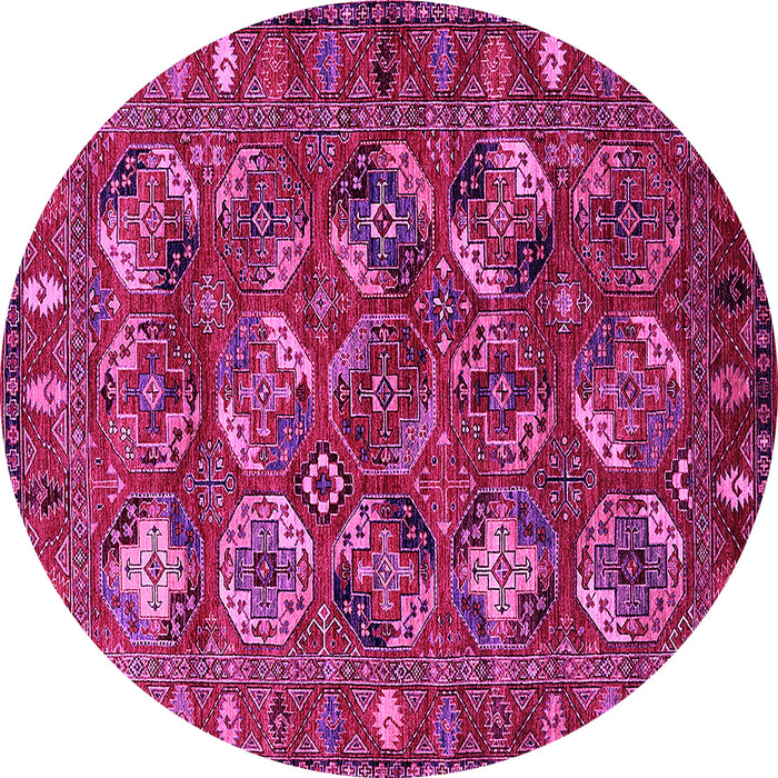 Round Oriental Pink Industrial Rug, urb2351pnk