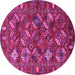 Round Oriental Pink Industrial Rug, urb2351pnk