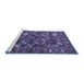 Sideview of Machine Washable Oriental Blue Industrial Rug, wshurb2351blu