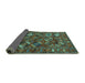 Sideview of Oriental Turquoise Industrial Rug, urb2351turq