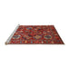 Sideview of Machine Washable Industrial Modern Tomato Red Rug, wshurb2352