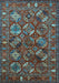 Machine Washable Oriental Light Blue Industrial Rug, wshurb2352lblu