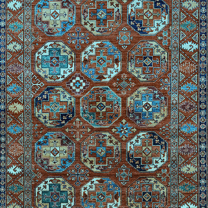 Machine Washable Oriental Light Blue Industrial Rug, wshurb2352lblu